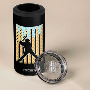 Baseball Drip 4 in 1 Can Cooler Tumbler Dripping Ice Cream Sprinkles American Flag Boys TS10 Print Your Wear