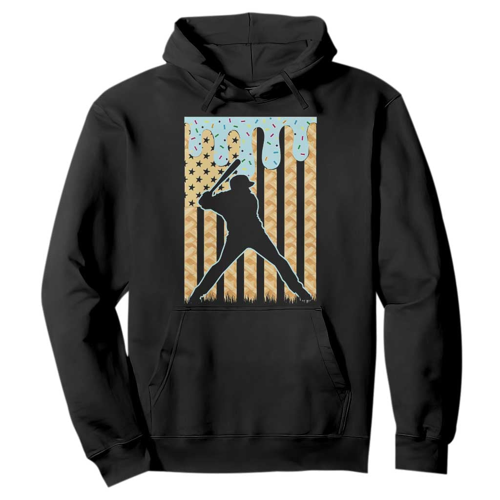 Baseball Drip Hoodie Dripping Ice Cream Sprinkles American Flag Boys TS10 Black Print Your Wear