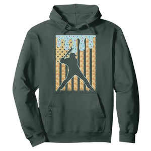 Baseball Drip Hoodie Dripping Ice Cream Sprinkles American Flag Boys TS10 Dark Forest Green Print Your Wear