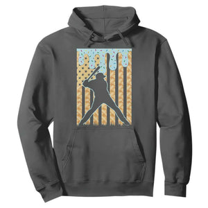 Baseball Drip Hoodie Dripping Ice Cream Sprinkles American Flag Boys TS10 Dark Heather Print Your Wear
