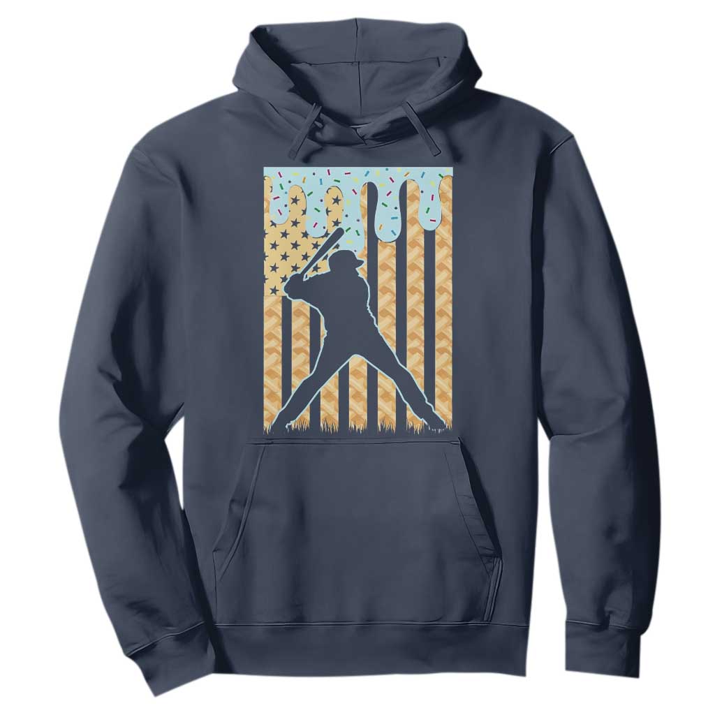 Baseball Drip Hoodie Dripping Ice Cream Sprinkles American Flag Boys TS10 Navy Print Your Wear