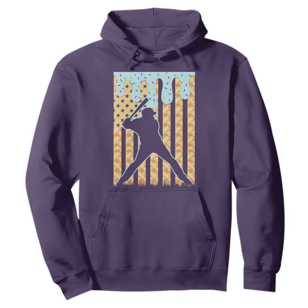 Baseball Drip Hoodie Dripping Ice Cream Sprinkles American Flag Boys TS10 Purple Print Your Wear