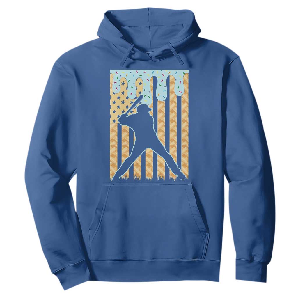 Baseball Drip Hoodie Dripping Ice Cream Sprinkles American Flag Boys TS10 Royal Blue Print Your Wear