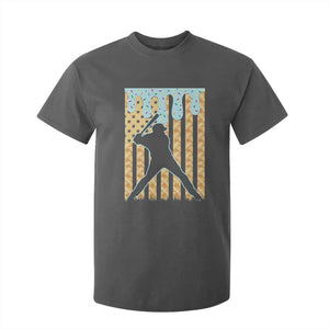 Baseball Drip T Shirt For Kid Dripping Ice Cream Sprinkles American Flag Boys TS10 Dark Heather Print Your Wear