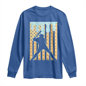 Baseball Drip Long Sleeve Shirt Dripping Ice Cream Sprinkles American Flag Boys TS10 Royal Blue Print Your Wear