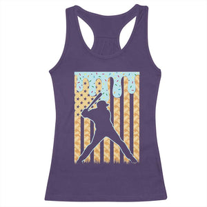 Baseball Drip Racerback Tank Top Dripping Ice Cream Sprinkles American Flag Boys TS10 Purple Print Your Wear