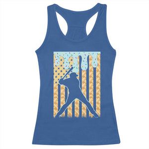 Baseball Drip Racerback Tank Top Dripping Ice Cream Sprinkles American Flag Boys TS10 Royal Blue Print Your Wear