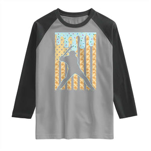 Baseball Drip Raglan Shirt Dripping Ice Cream Sprinkles American Flag Boys TS10 Sport Gray Black Print Your Wear