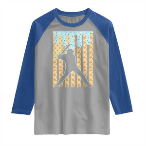 Baseball Drip Raglan Shirt Dripping Ice Cream Sprinkles American Flag Boys TS10 Sport Gray Royal Print Your Wear