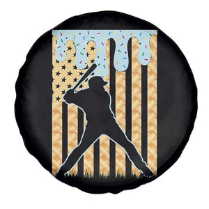 Baseball Drip Spare Tire Cover Dripping Ice Cream Sprinkles American Flag Boys TS10 Print Your Wear