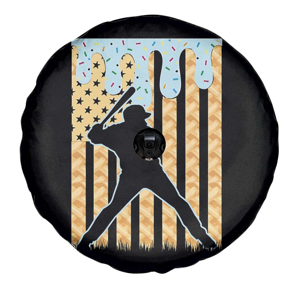 Baseball Drip Spare Tire Cover Dripping Ice Cream Sprinkles American Flag Boys TS10 Print Your Wear