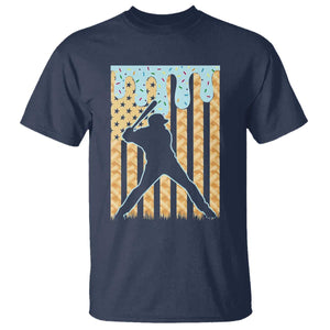 Baseball Drip T Shirt Dripping Ice Cream Sprinkles American Flag Boys TS10 Navy Print Your Wear