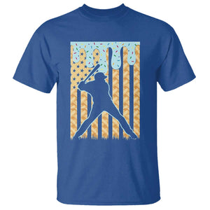 Baseball Drip T Shirt Dripping Ice Cream Sprinkles American Flag Boys TS10 Royal Blue Print Your Wear