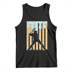 Baseball Drip Tank Top Dripping Ice Cream Sprinkles American Flag Boys TS10 Black Print Your Wear