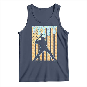 Baseball Drip Tank Top Dripping Ice Cream Sprinkles American Flag Boys TS10 Navy Print Your Wear