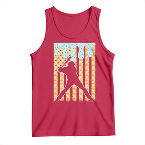 Baseball Drip Tank Top Dripping Ice Cream Sprinkles American Flag Boys TS10 Red Print Your Wear