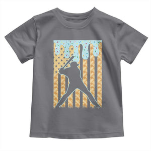 Baseball Drip Toddler T Shirt Dripping Ice Cream Sprinkles American Flag Boys TS10 Charcoal Print Your Wear