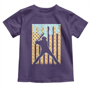 Baseball Drip Toddler T Shirt Dripping Ice Cream Sprinkles American Flag Boys TS10 Purple Print Your Wear