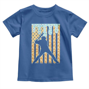 Baseball Drip Toddler T Shirt Dripping Ice Cream Sprinkles American Flag Boys TS10 Royal Blue Print Your Wear