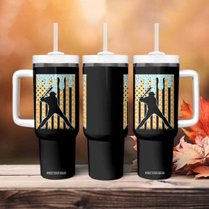 Baseball Drip Tumbler With Handle Dripping Ice Cream Sprinkles American Flag Boys TS10 Print Your Wear