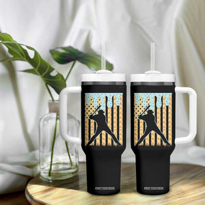Baseball Drip Tumbler With Handle Dripping Ice Cream Sprinkles American Flag Boys TS10 Print Your Wear