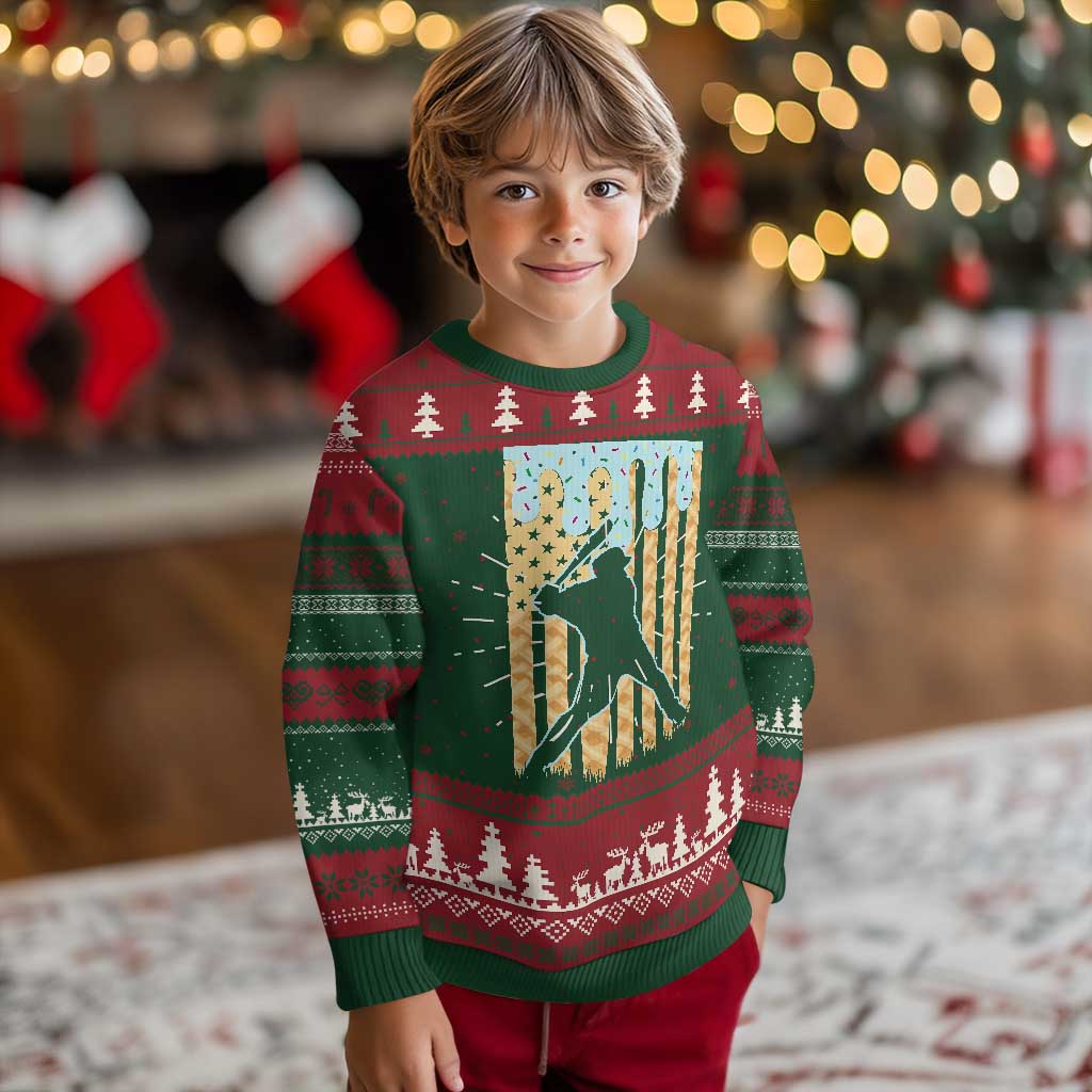 Baseball Drip Knit Sweatshirt Dripping Ice Cream Sprinkles American Flag Boys TS10 Christmas Print Your Wear