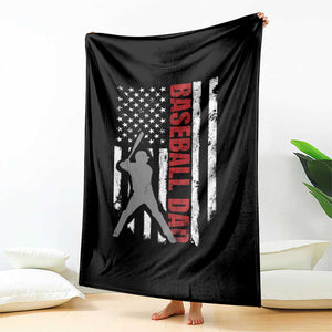 Baseball Dad Throw Blanket Retro US Flag Fathers Day Baseball Player TS10 Print Your Wear