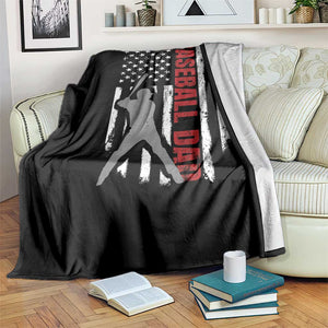 Baseball Dad Throw Blanket Retro US Flag Fathers Day Baseball Player TS10 Print Your Wear
