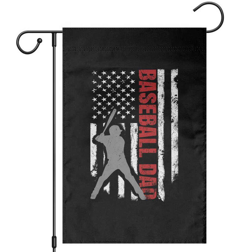 Baseball Dad Garden Flag Retro US Flag Fathers Day Baseball Player TS10 Black Print Your Wear