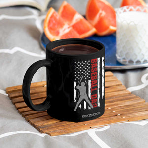 Baseball Dad Coffee Mug Retro US Flag Fathers Day Baseball Player TS10 Print Your Wear