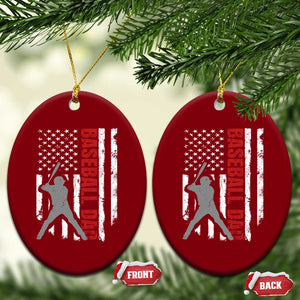 Baseball Dad Ceramic Ornament Retro US Flag Fathers Day Baseball Player TS10 Print Your Wear