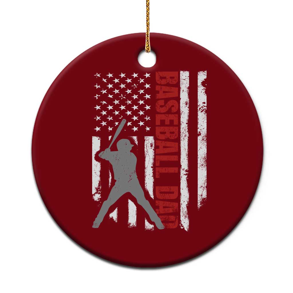 Baseball Dad Ceramic Ornament Retro US Flag Fathers Day Baseball Player TS10 1pc Red Print Your Wear