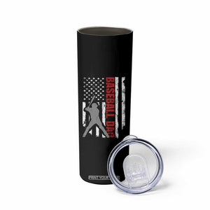 Baseball Dad Skinny Tumbler Retro US Flag Fathers Day Baseball Player TS10 Print Your Wear