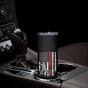 Baseball Dad Skinny Tumbler Retro US Flag Fathers Day Baseball Player TS10 Print Your Wear