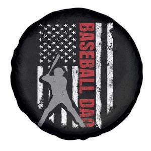 Baseball Dad Spare Tire Cover Retro US Flag Fathers Day Baseball Player TS10 Print Your Wear