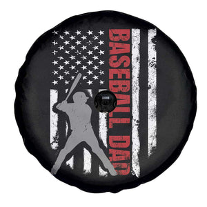 Baseball Dad Spare Tire Cover Retro US Flag Fathers Day Baseball Player TS10 Print Your Wear