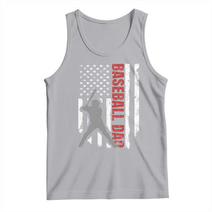 Baseball Dad Tank Top Retro US Flag Fathers Day Baseball Player TS10 Athletic Heather Print Your Wear