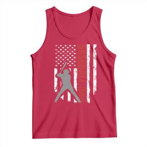 Baseball Dad Tank Top Retro US Flag Fathers Day Baseball Player TS10 Red Print Your Wear