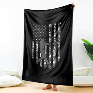 Camo US Flag Baseball Player Throw Blanket Retro Camouflage American Flag Patriotic TS10 Print Your Wear