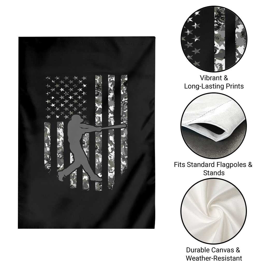 Camo US Flag Baseball Player Garden Flag Retro Camouflage American Flag Patriotic TS10 Print Your Wear