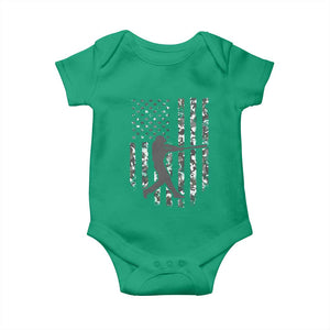 Camo US Flag Baseball Player Baby Onesie Retro Camouflage American Flag Patriotic TS10 Irish Green Print Your Wear