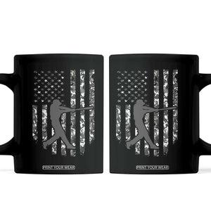 Camo US Flag Baseball Player Coffee Mug Retro Camouflage American Flag Patriotic TS10 Black Print Your Wear
