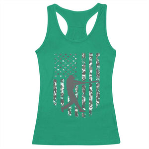 Camo US Flag Baseball Player Racerback Tank Top Retro Camouflage American Flag Patriotic TS10 Irish Green Print Your Wear