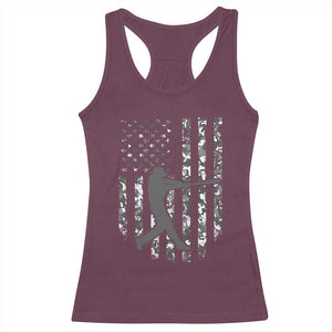 Camo US Flag Baseball Player Racerback Tank Top Retro Camouflage American Flag Patriotic TS10 Maroon Print Your Wear