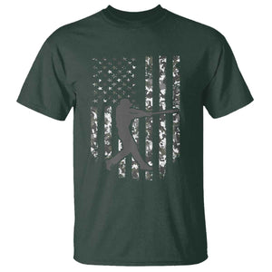 Camo US Flag Baseball Player T Shirt Retro Camouflage American Flag Patriotic TS10 Dark Forest Green Print Your Wear