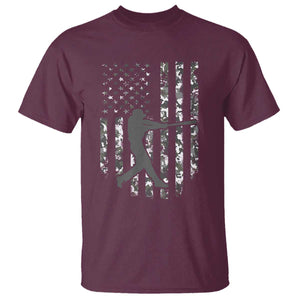 Camo US Flag Baseball Player T Shirt Retro Camouflage American Flag Patriotic TS10 Maroon Print Your Wear