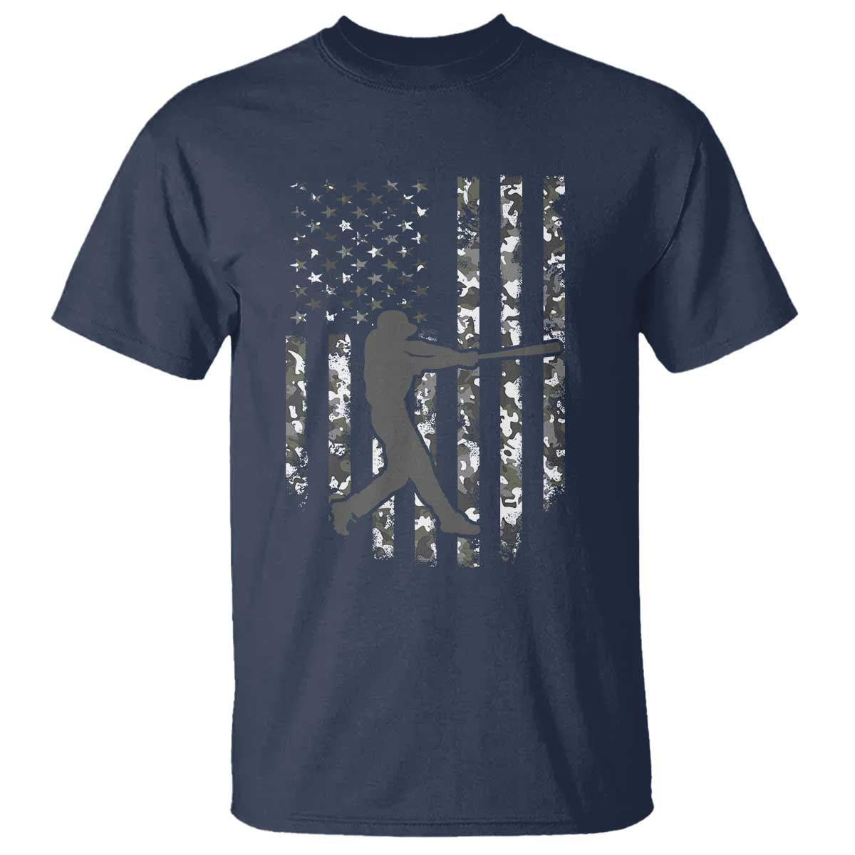 Camo US Flag Baseball Player T Shirt Retro Camouflage American Flag Patriotic TS10 Navy Print Your Wear