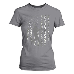 Camo US Flag Baseball Player T Shirt For Women Retro Camouflage American Flag Patriotic TS10 Charcoal Print Your Wear