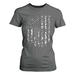Camo US Flag Baseball Player T Shirt For Women Retro Camouflage American Flag Patriotic TS10 Dark Heather Print Your Wear