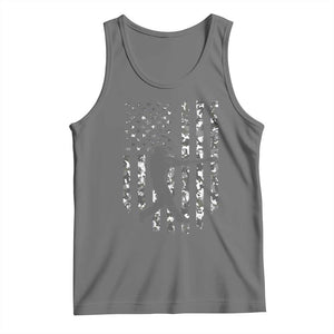 Camo US Flag Baseball Player Tank Top Retro Camouflage American Flag Patriotic TS10 Black Heather Print Your Wear